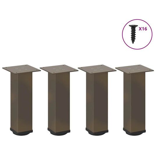 Natural Steel Coffee Table Legs Set - 42-44 cm, 4 pcs