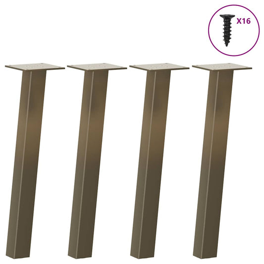 Natural Steel Coffee Table Legs, Set of 4, 30 cm