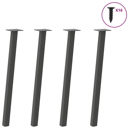 Anthracite Steel Console Table Legs 4 pcs - 72 cm Durable Design