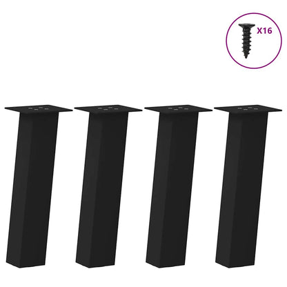 Black Steel Coffee Table Legs - Set of 4, 30 cm Durable Design