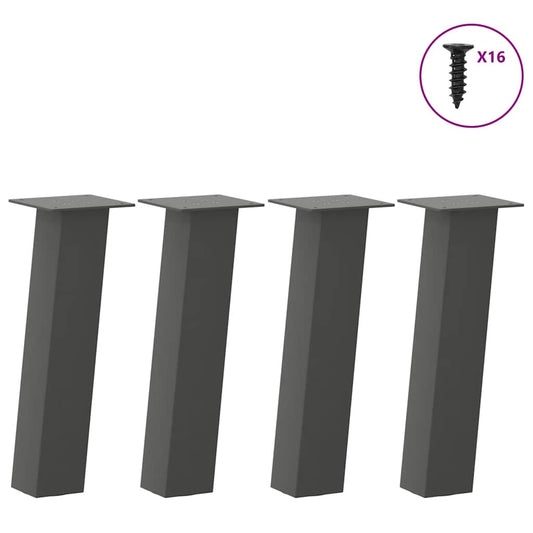 Anthracite Steel Coffee Table Legs 4 pcs - 30 cm Durable Design