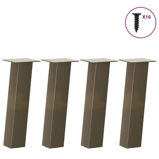 Natural Steel Coffee Table Legs, Set of 4, 42 cm