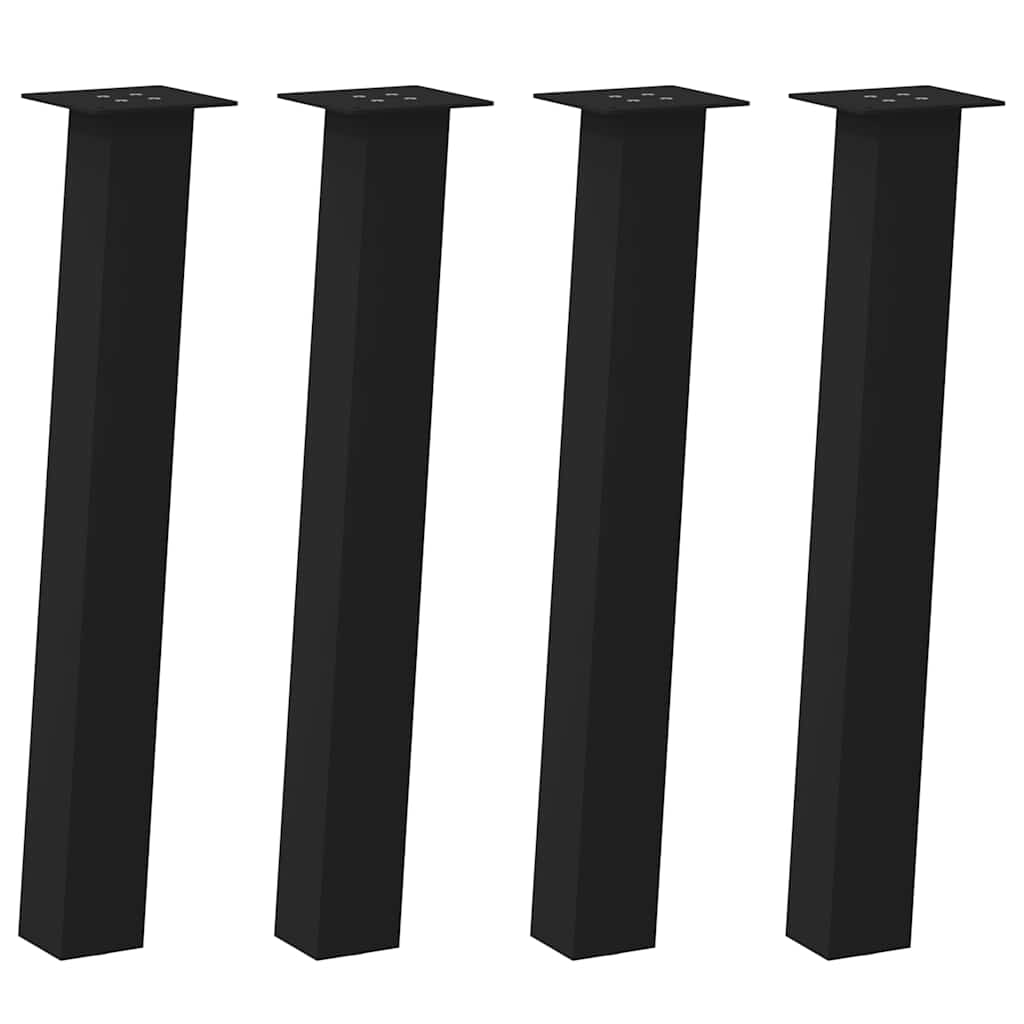 Black Steel Console Table Legs, Set of 4, 72 cm