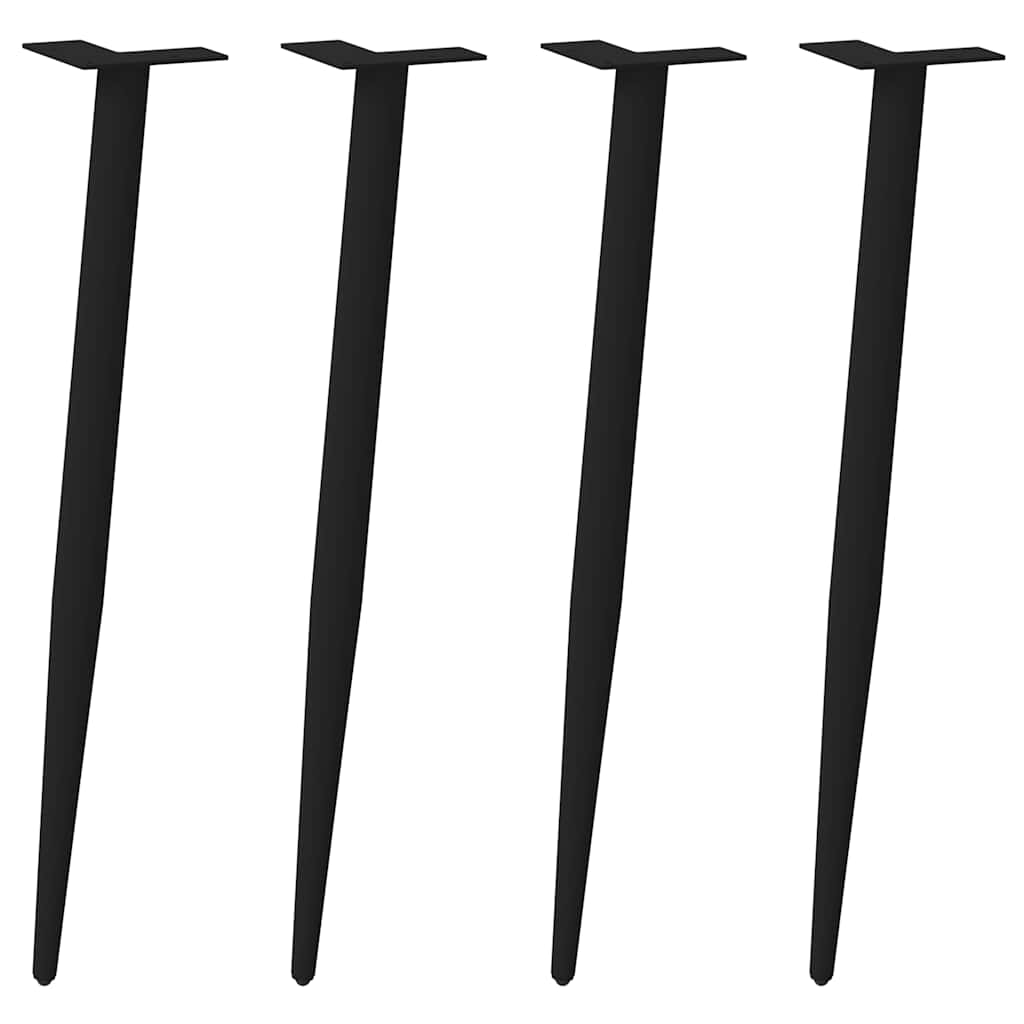 Black Steel Conical Console Table Legs 72-73cm, Set of 4