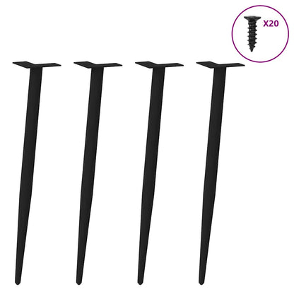 Black Steel Conical Console Table Legs 72-73cm, Set of 4