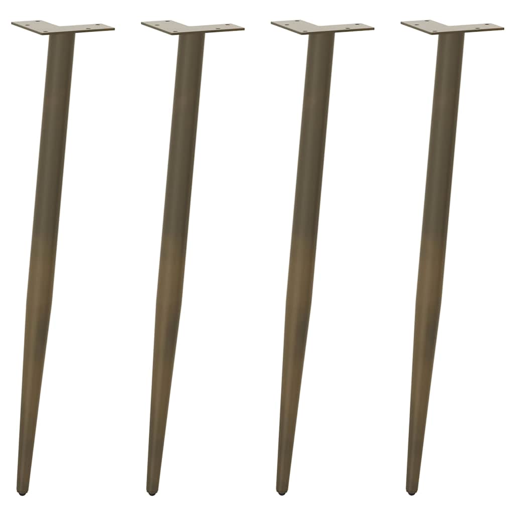 Conical Console Table Legs, Natural Steel, 4 pcs, 72-73 cm