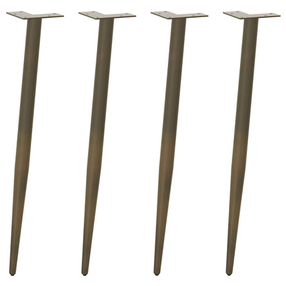 Conical Console Table Legs, Natural Steel, 4 pcs, 72-73 cm
