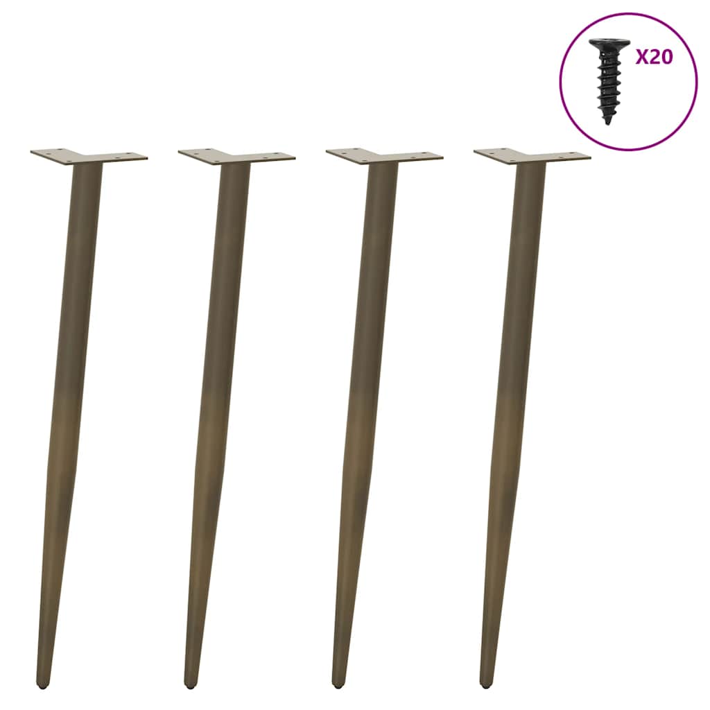 Conical Console Table Legs, Natural Steel, 4 pcs, 72-73 cm