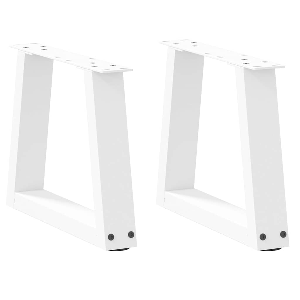 White V-Shape Steel Coffee Table Legs 2 pcs, Adjustable 30-31.3 cm