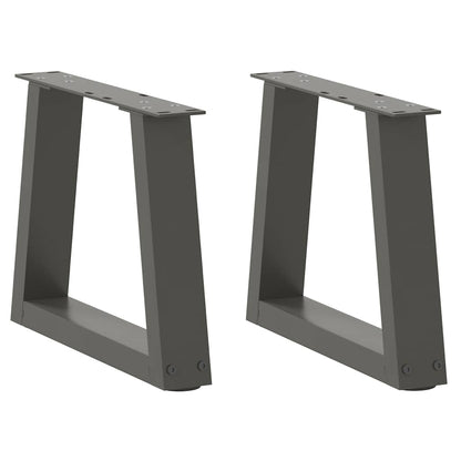 Anthracite V-Shape Steel Coffee Table Legs 2pcs 30x(30-31.3) cm