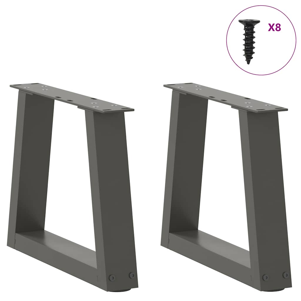 Anthracite V-Shape Steel Coffee Table Legs 2pcs 30x(30-31.3) cm