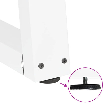 V-Shape Steel Coffee Table Legs, 2pcs, White, Adjustable 50cm