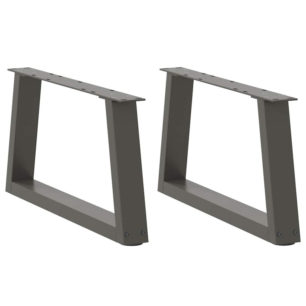 Anthracite V-Shape Steel Coffee Table Legs, 2 Pcs, 60x30-31.3 cm
