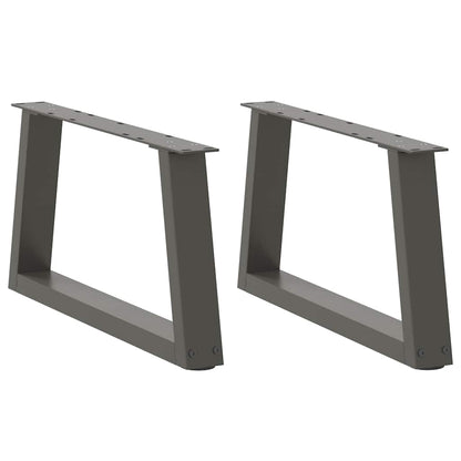 Anthracite V-Shape Steel Coffee Table Legs, 2 Pcs, 60x30-31.3 cm