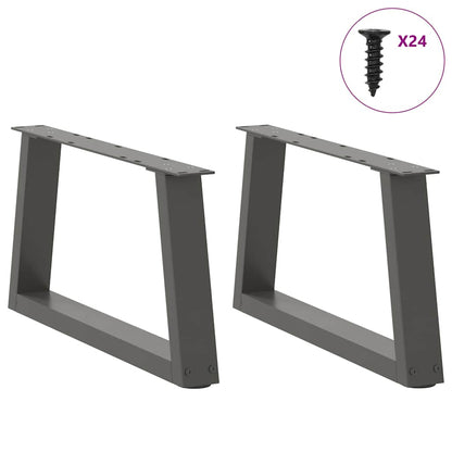 Anthracite V-Shape Steel Coffee Table Legs, 2 Pcs, 60x30-31.3 cm