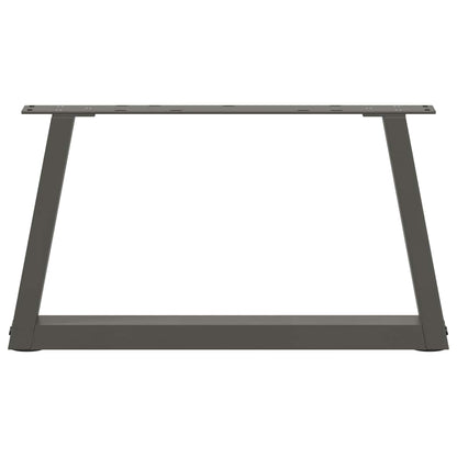 Anthracite V-Shape Steel Coffee Table Legs, 2 Pcs, 60x30-31.3 cm