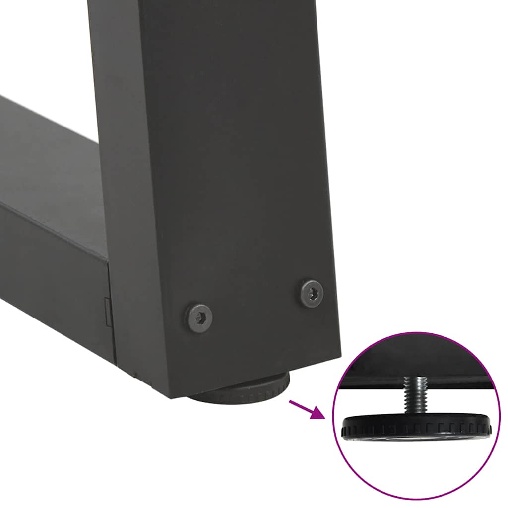 Anthracite V-Shape Steel Coffee Table Legs, 2 Pcs, 60x30-31.3 cm