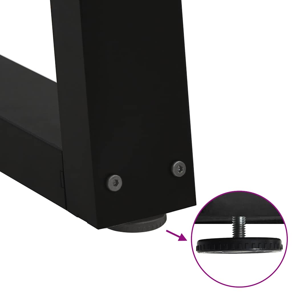 Black Steel V-Shape Coffee Table Legs 2pcs - Adjustable 70 cm