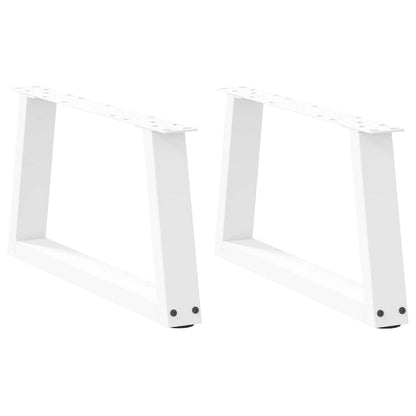 White V-Shape Steel Coffee Table Legs, 2 pcs, Adjustable 70cm