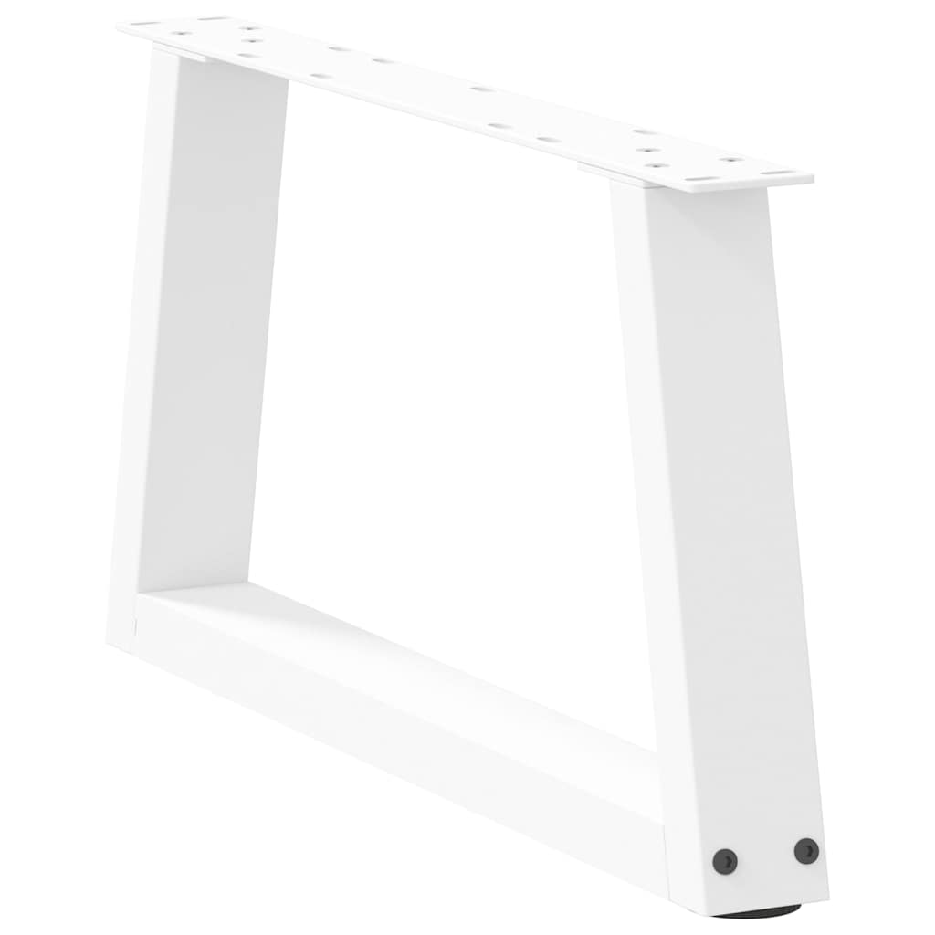 White V-Shape Steel Coffee Table Legs, 2 pcs, Adjustable 70cm