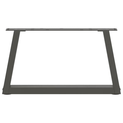 V-Shape Steel Coffee Table Legs, Anthracite, 2 Pcs, Adjustable 70cm
