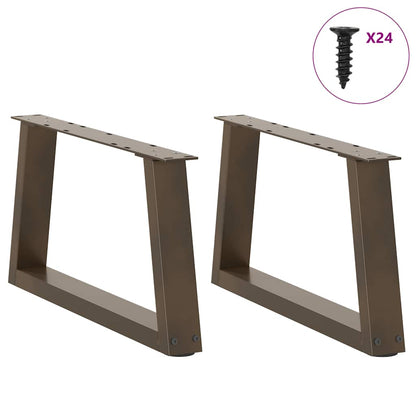 V-Shape Natural Steel Coffee Table Legs 2pcs, Adjustable 70cm