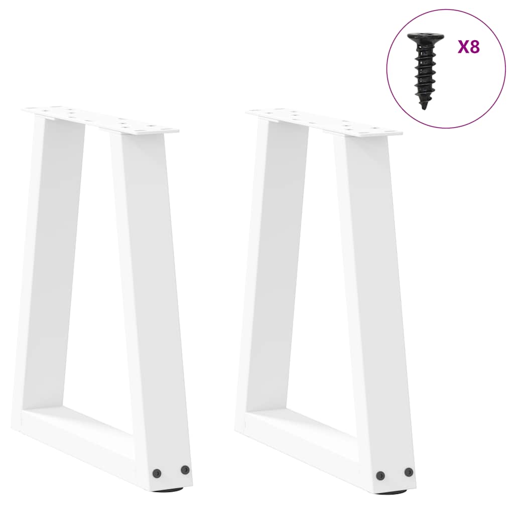 White V-Shape Steel Coffee Table Legs, Set of 2 (28x42-43.3cm)