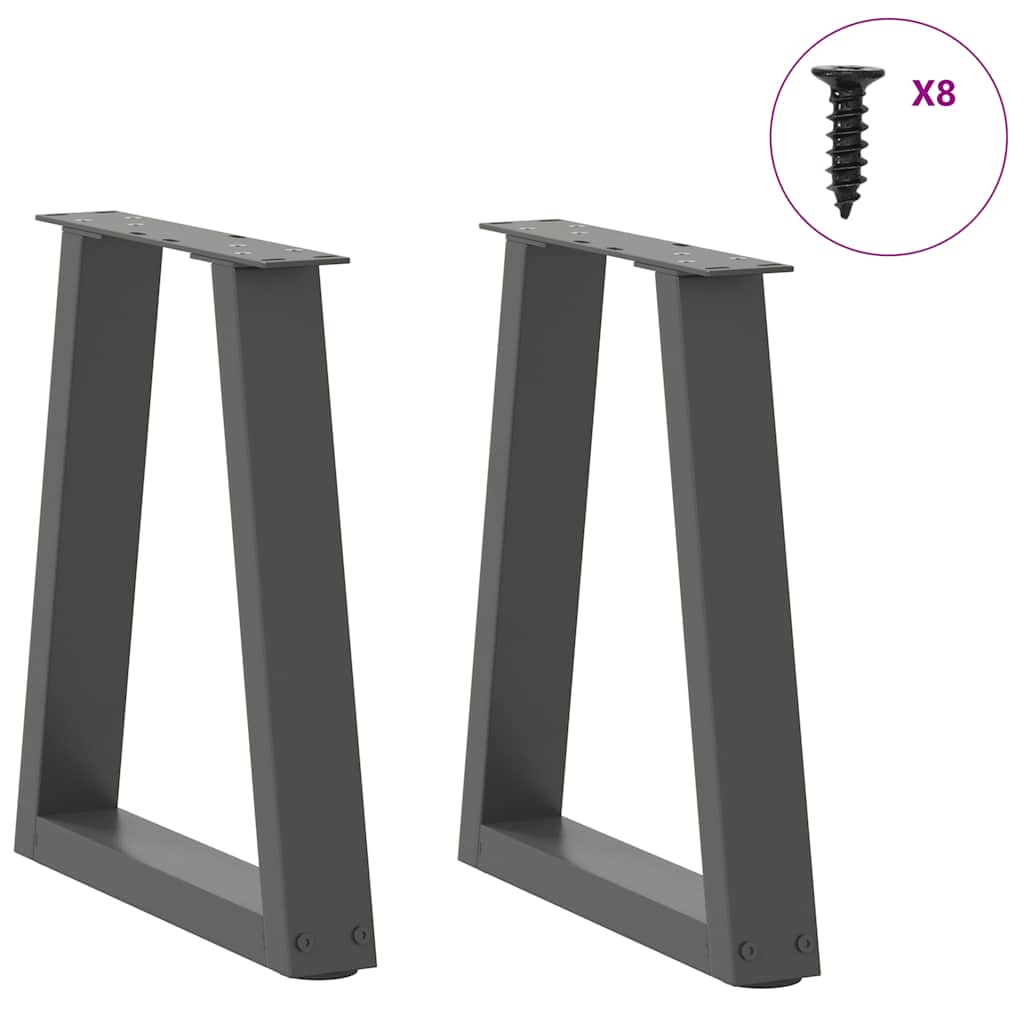 Anthracite V-Shape Steel Coffee Table Legs 2pcs (28x42-43.3 cm)