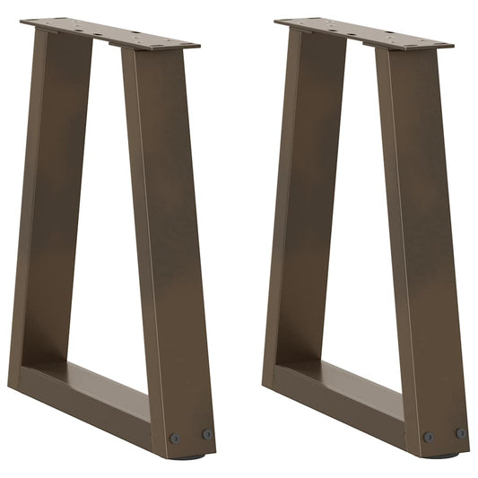 Natural Steel V-Shape Coffee Table Legs, 28x(42-43.3) cm, 2 pcs
