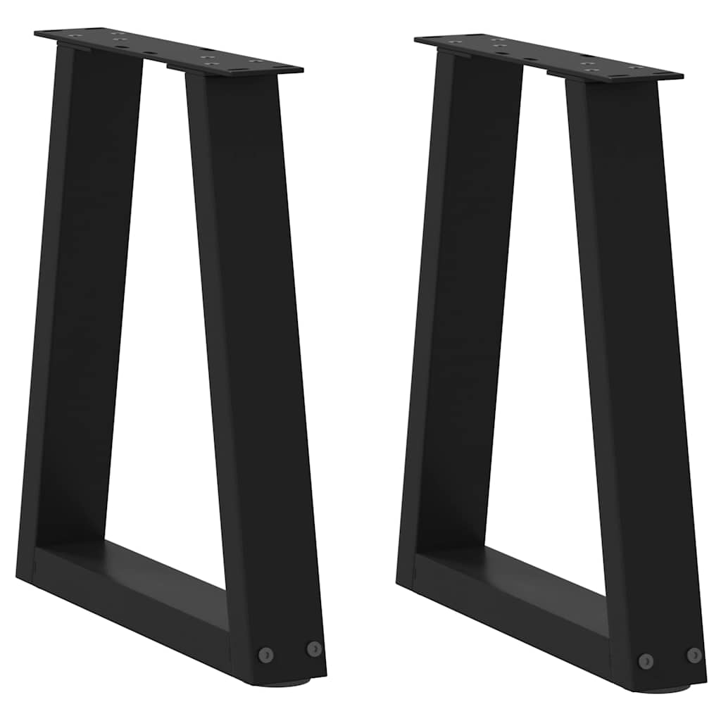 V-Shape Steel Coffee Table Legs, 2pcs Black, Adjustable 38x(42-43.3)cm