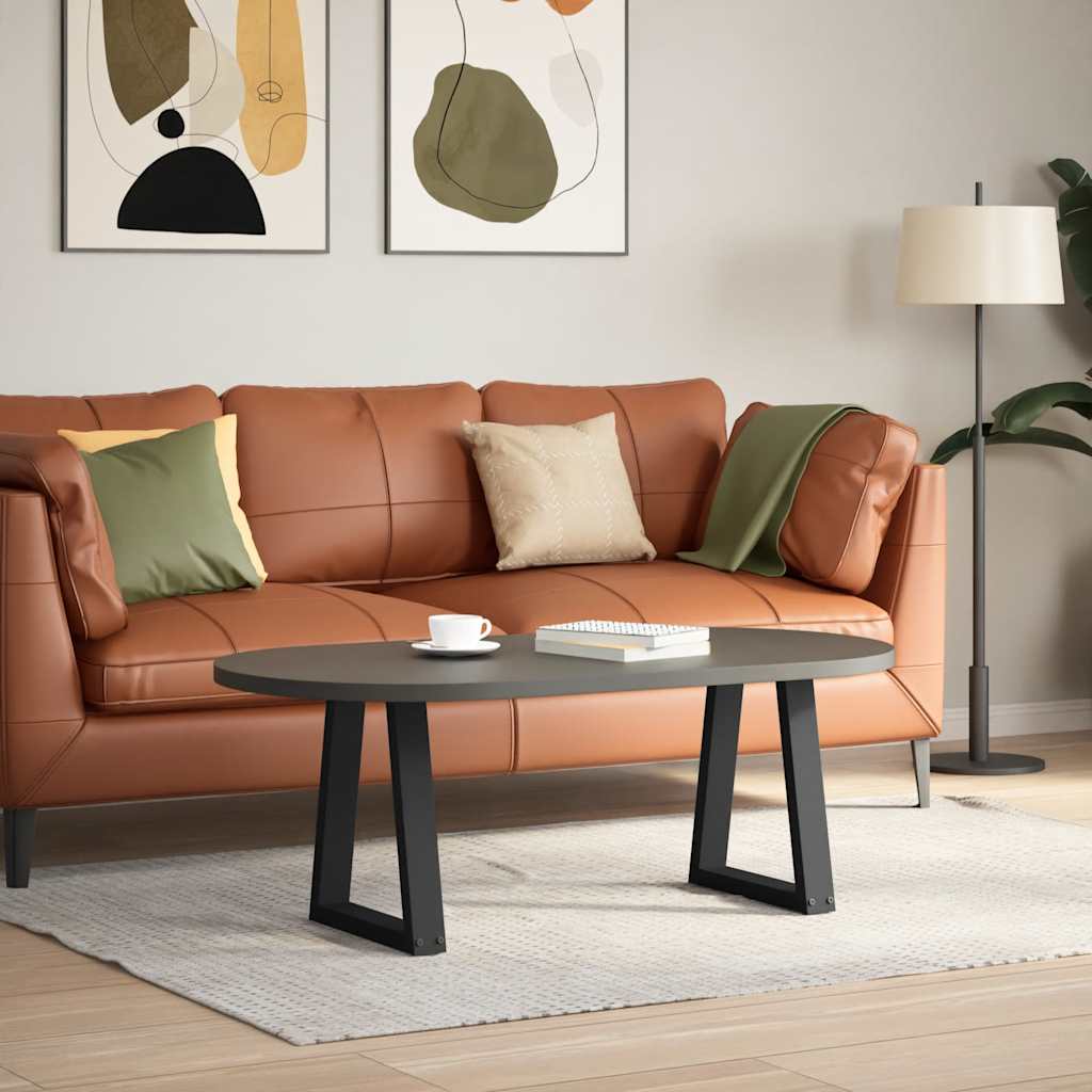 V-Shape Steel Coffee Table Legs, 2pcs Black, Adjustable 38x(42-43.3)cm