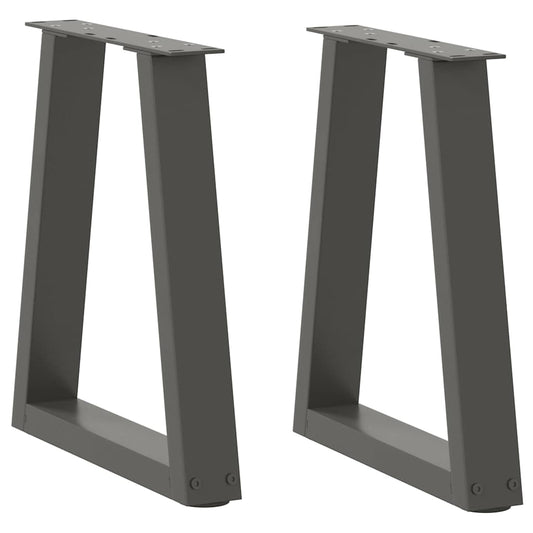 Anthracite V-Shape Steel Coffee Table Legs 2pcs, Adjustable Height