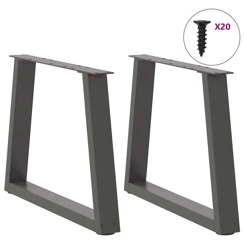 Anthracite Steel V-Shape Coffee Table Legs 2 pcs, 50x42-43.3 cm