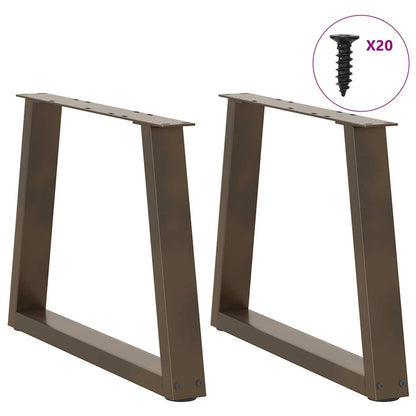 Natural Steel V-Shape Coffee Table Legs 2 pcs, Adjustable Height