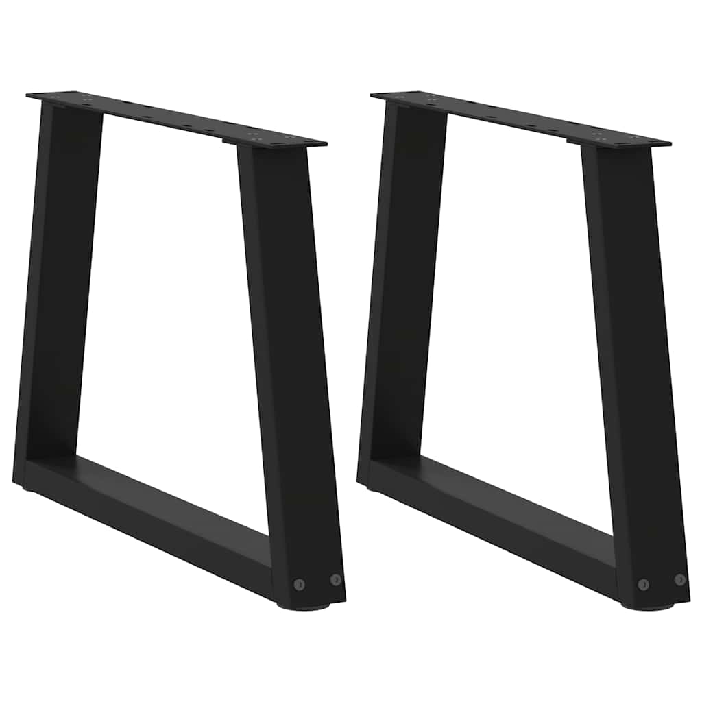 Black Steel V-Shape Coffee Table Legs 2 pcs, 60x(42-43.3) cm
