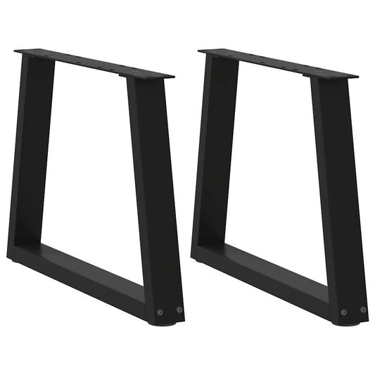 Black Steel V-Shape Coffee Table Legs 2 pcs, 60x(42-43.3) cm