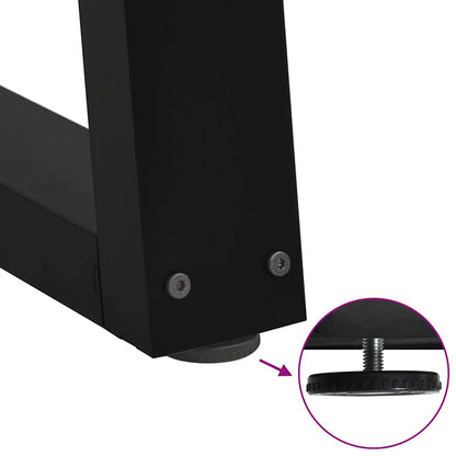 Black Steel V-Shape Coffee Table Legs 2 pcs, 60x(42-43.3) cm