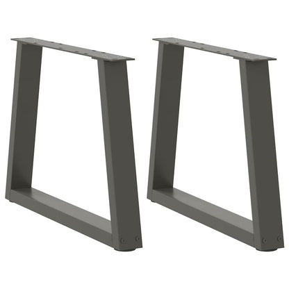 Anthracite Steel V-Shape Coffee Table Legs Set - 60x(42-43.3)cm
