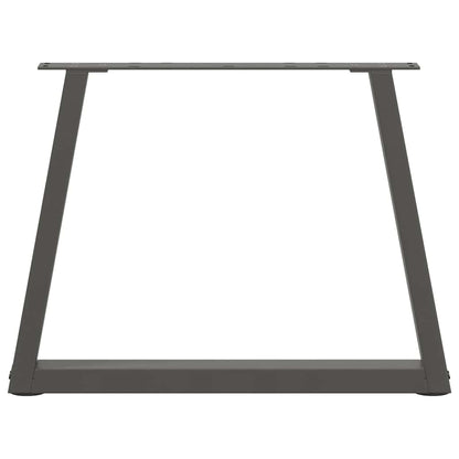 Anthracite Steel V-Shape Coffee Table Legs Set - 60x(42-43.3)cm