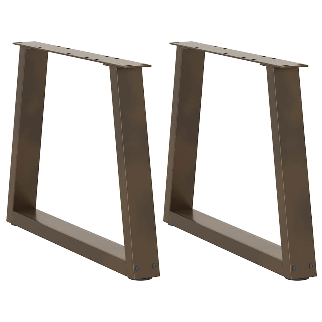 V-Shape Coffee Table Legs, Natural Steel, Adjustable 60x42-43.3 cm
