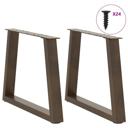 V-Shape Coffee Table Legs, Natural Steel, Adjustable 60x42-43.3 cm