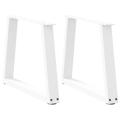 V-Shape Coffee Table Legs, 2 Pcs, White Steel, Adjustable 70cm