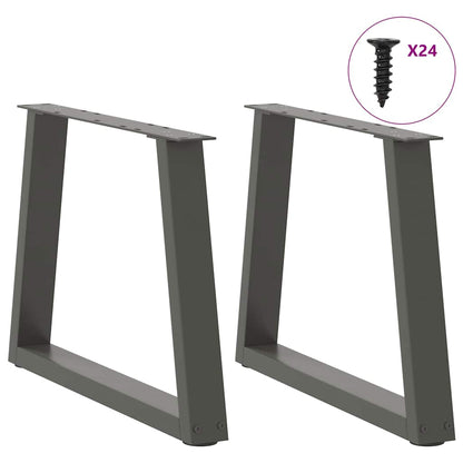 Anthracite Steel V-Shape Coffee Table Legs, 70x(42-43.3)cm, 2pcs