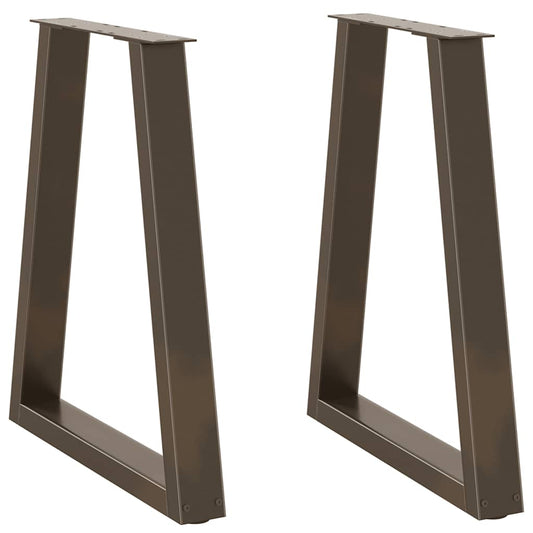 Natural Steel V-Shape Dining Table Legs 2pcs, Adjustable 50x73 cm