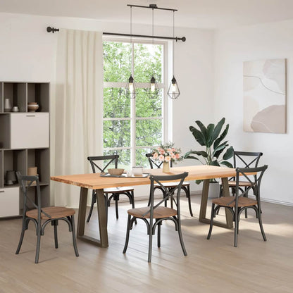 Natural Steel V-Shape Dining Table Legs 2pcs, Adjustable 50x73 cm