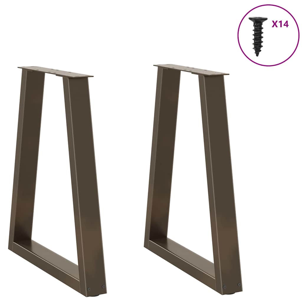 Natural Steel V-Shape Dining Table Legs 2pcs, Adjustable 50x73 cm
