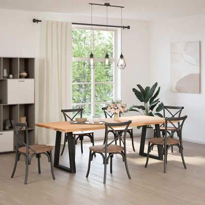 Black Steel V-Shape Dining Table Legs Set of 2 - Adjustable 60x73 cm