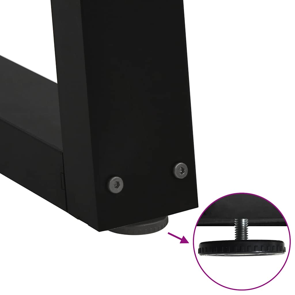 Black Steel V-Shape Dining Table Legs Set of 2 - Adjustable 60x73 cm