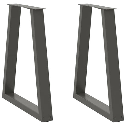 Anthracite Steel V-Shape Dining Table Legs 2 pcs, Adjustable 72-73cm