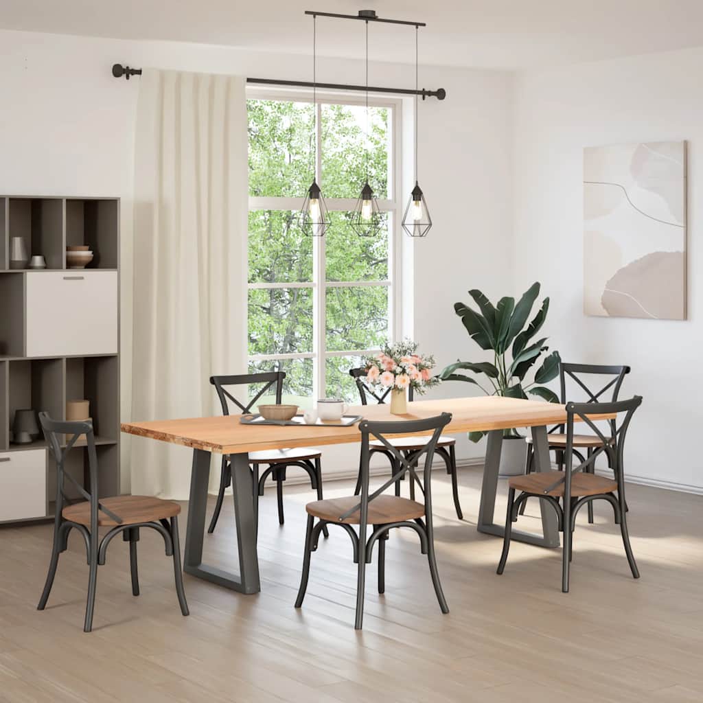 Anthracite Steel V-Shape Dining Table Legs 2 pcs, Adjustable 72-73cm